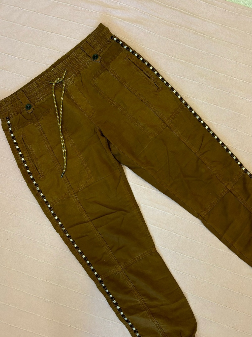 Anthropologie Brown Joggers with Contrast Side Tape